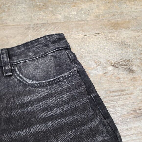 YMI High Rise Dream Fit Shorts Black Dark Wash Womens 11 / 30 Button Fly Denim - Picture 7 of 13